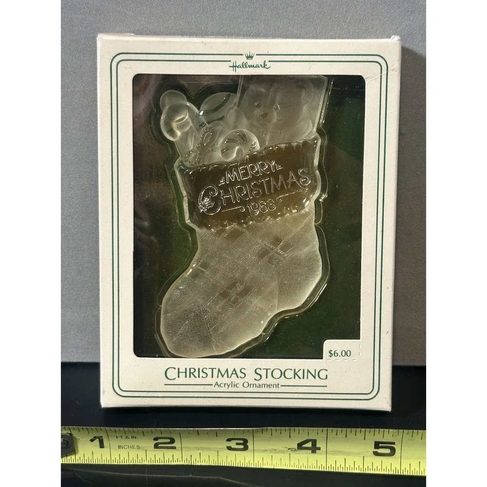 Hallmark‎ Keepsake Ornament~Christmas Stocking~Acrylic~Dated 1983~
